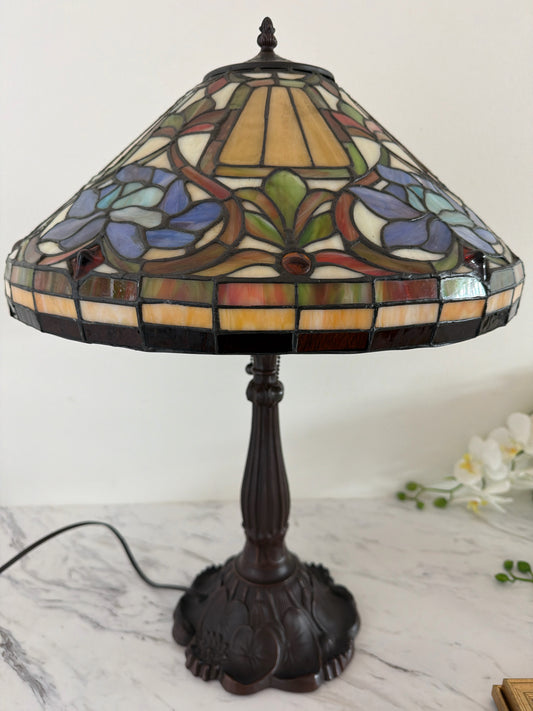 Vintage Tiffany Lamp-Yellows/Blues