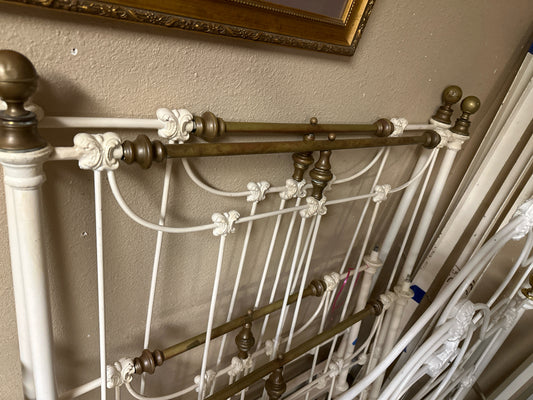 Antique TWIN Iron Bed HB/FB/Sides (missing finials)