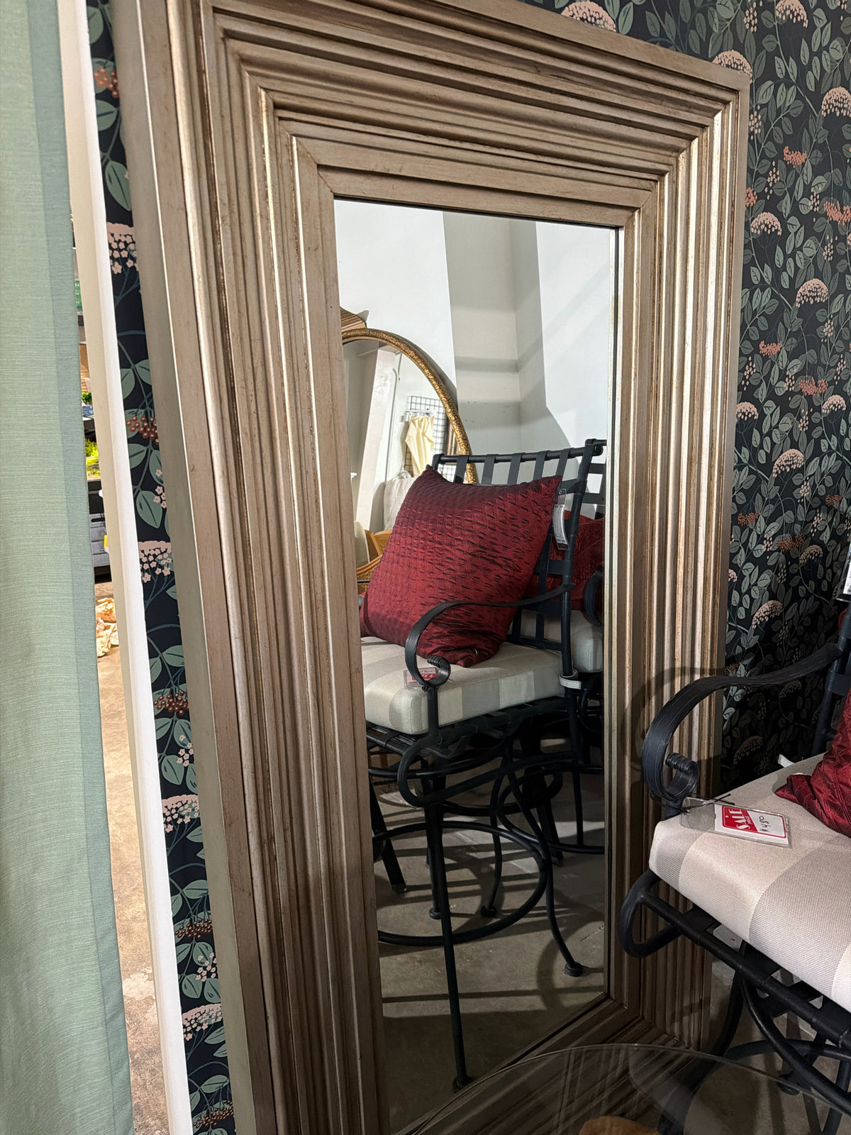 Silver Framed Floor Mirror 38w X 72.5h