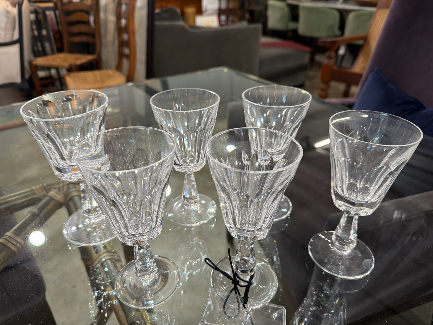 SET of 6 Waterford White Wine Glasses