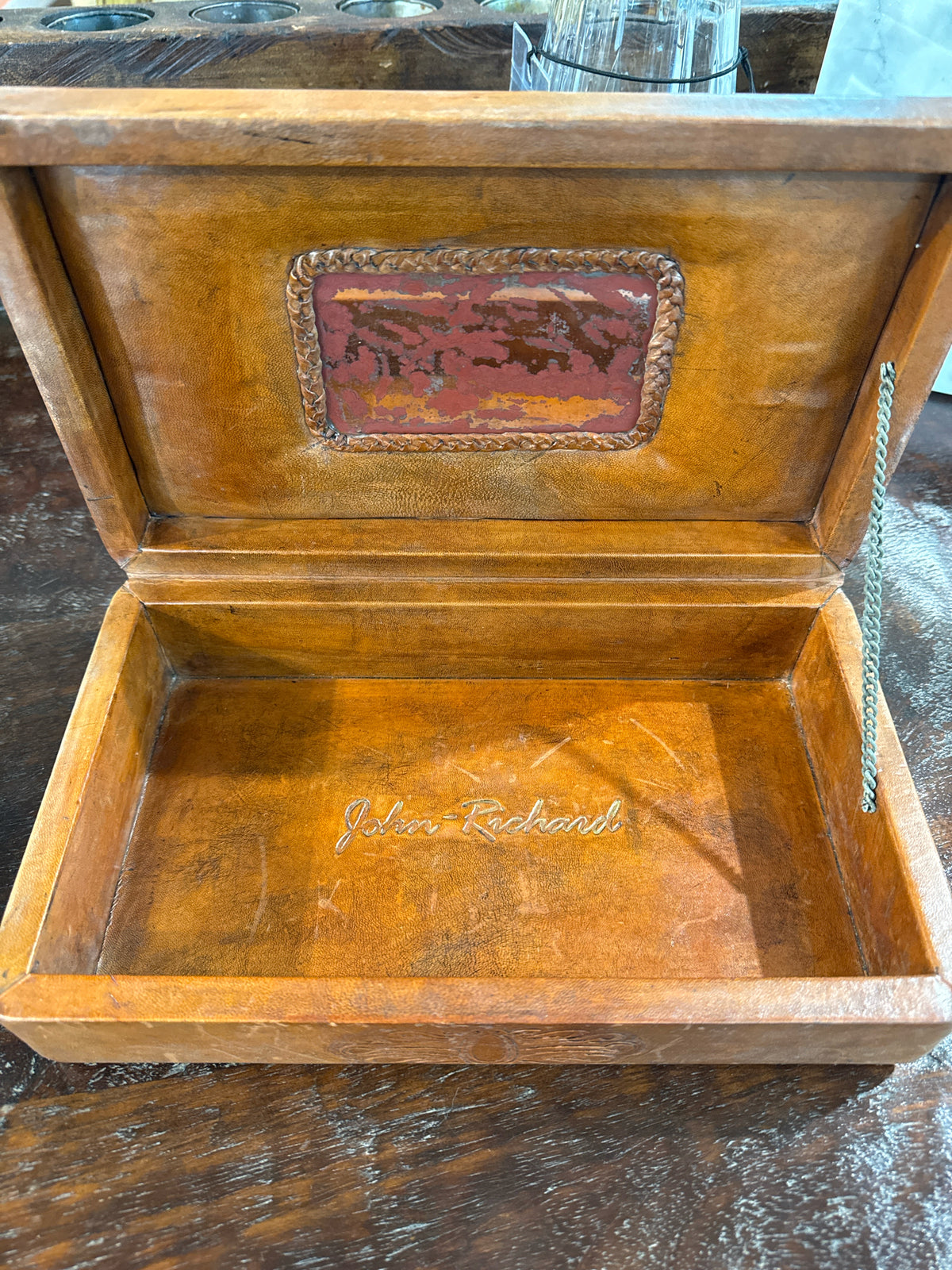 Vintage John Richard Leather Embossed Box