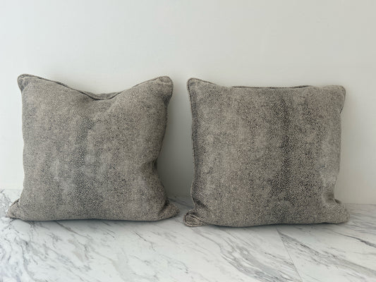 PAIR Custom Silver/Black Large Pillows