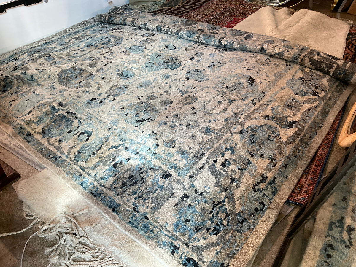 David Allen Rugs, 8x10 Mahattan Blue - 30% Silk