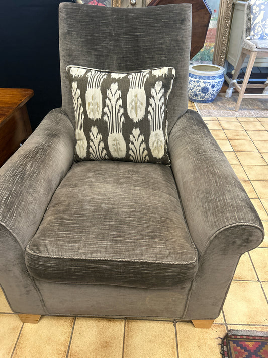 Gray Upholstered Club Chair