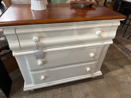 Dresser - 3 Drawer White w/ Wood top (38" W  34"H 20"D)