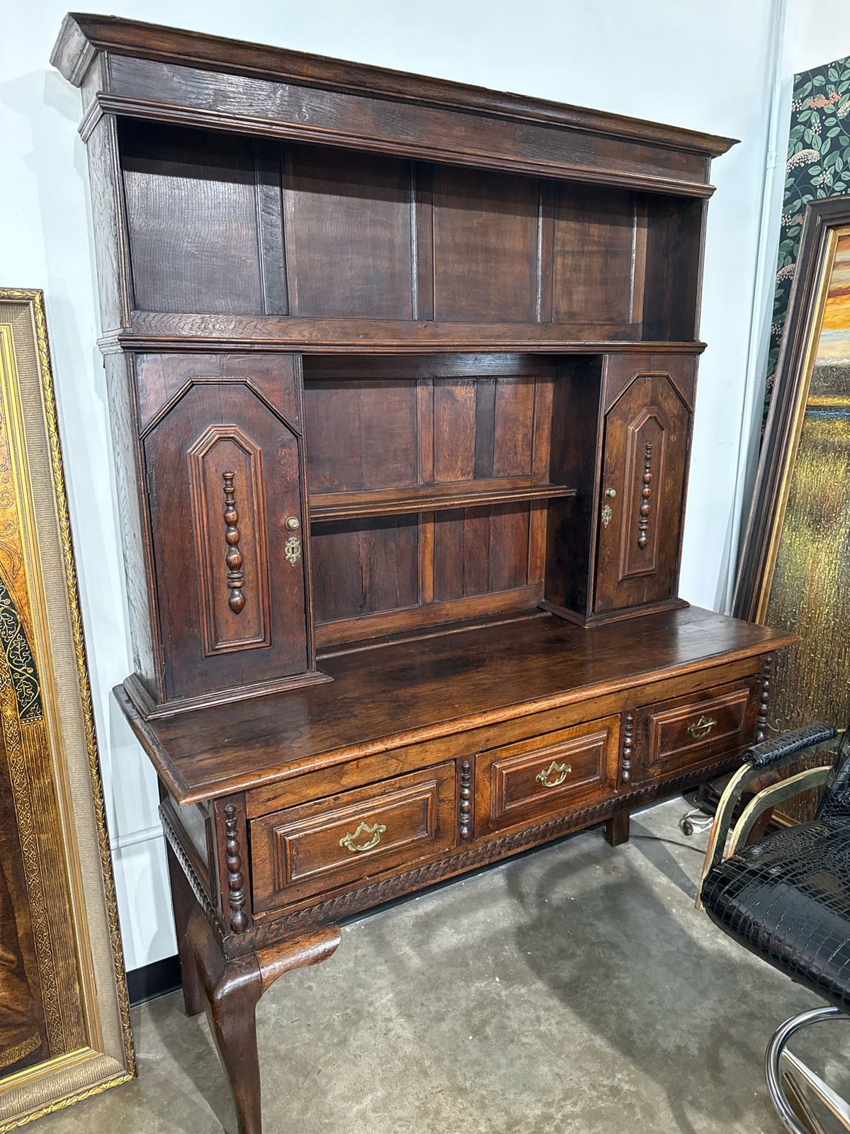Antique Hutch- Round Top (3 Pieces-Not Attached)