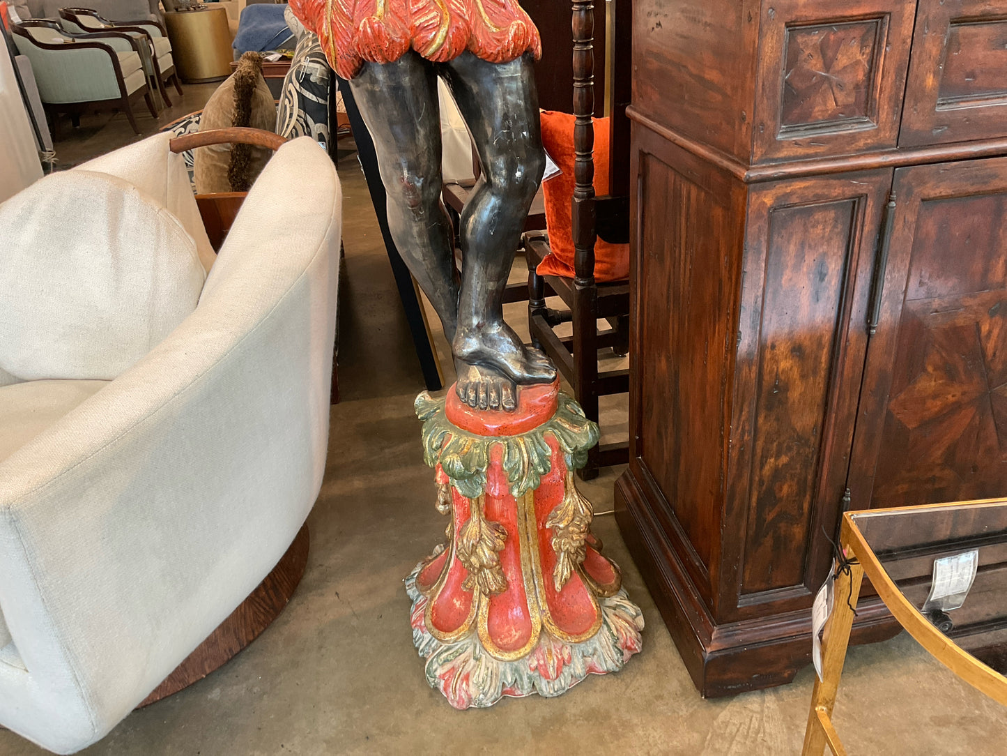 PAIR Italian Venetian Blackamoor Figural Floor Lamps