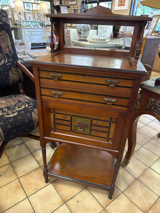 Antique? Arts & Crafts? Foyer Piece w/ 2 Drawers & Key