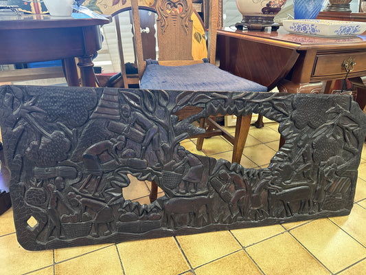 Carved Wood Wall Relief Plaque from Haiti