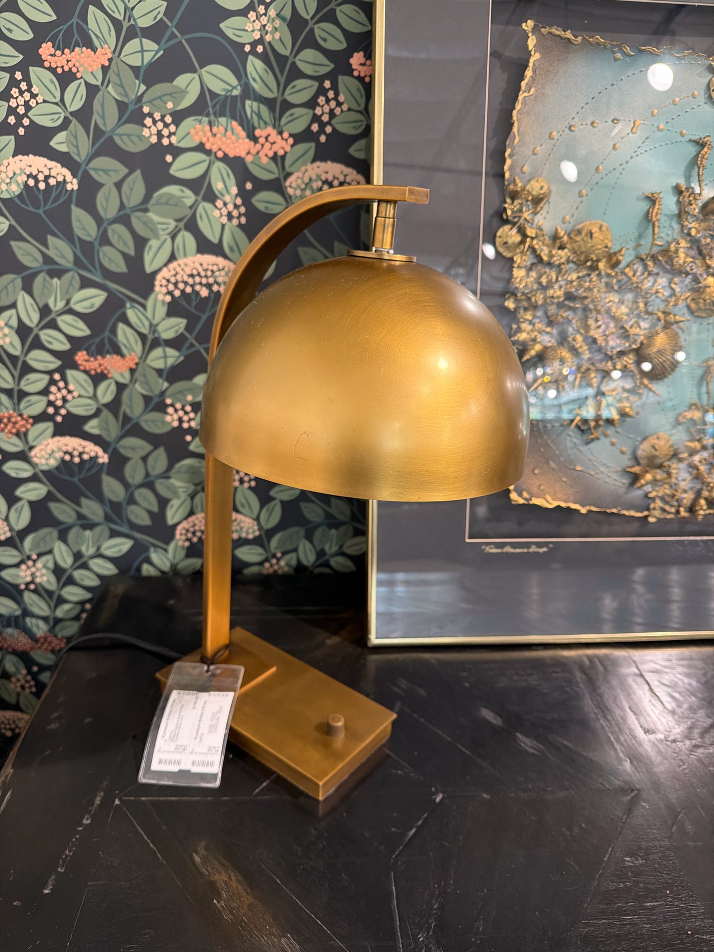 Phillips Interiors Brushed Gold Contemp.Desk Lamp