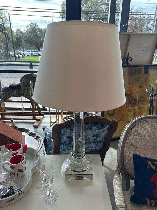 PAIR Restoration Hardware  Column Glass Lamps