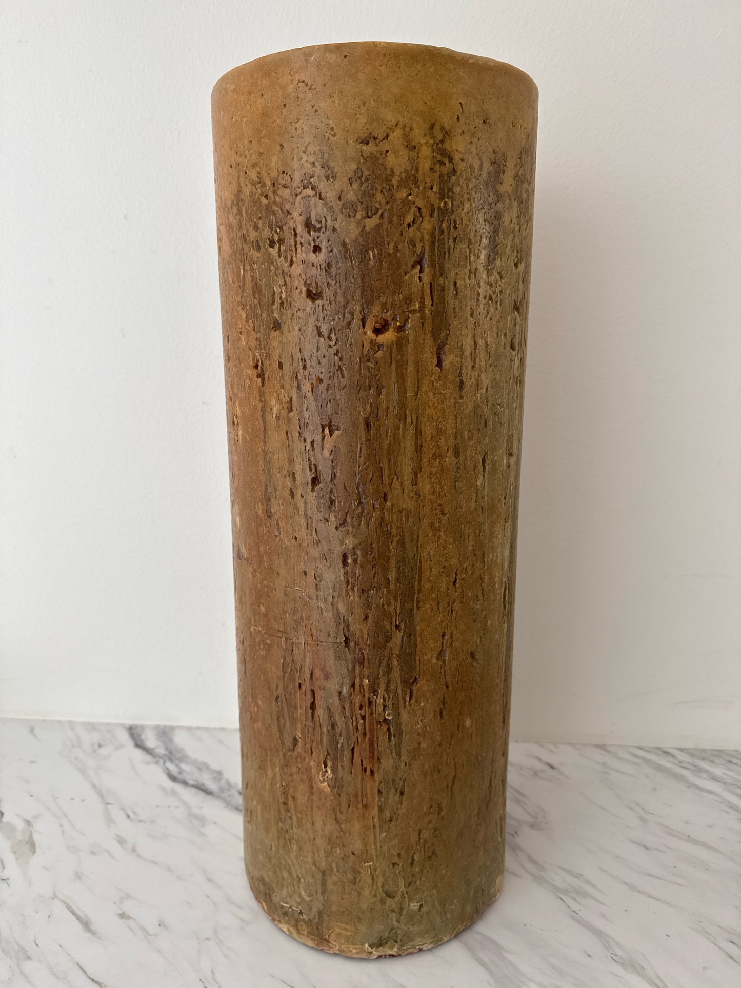 Huge 22" Aged Gold Pillar Candlestick with 5 Wicks