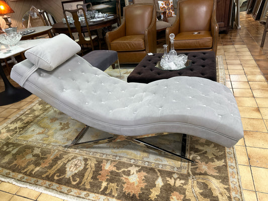 Grey Upholstered Chaise Lounge