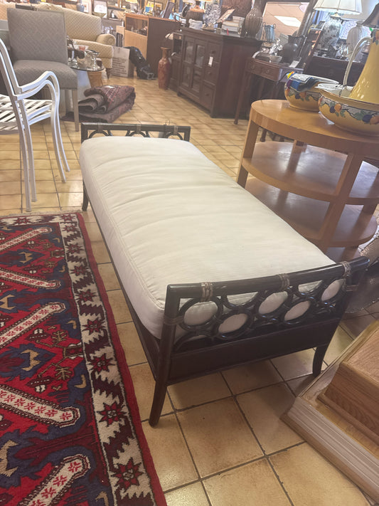 McGuire Bamboo Ring Bench w/Cream Cushion