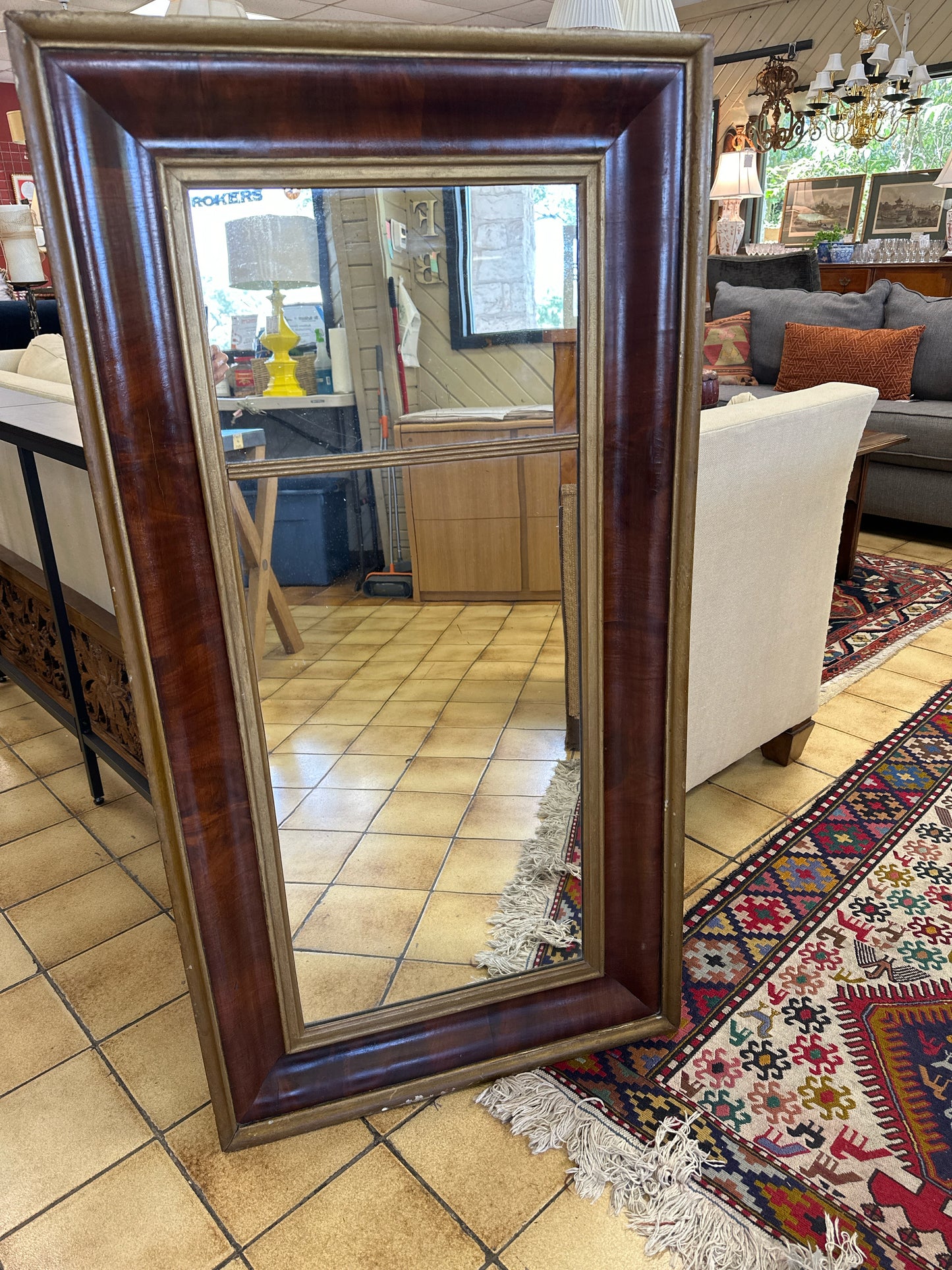 Vintage Wood/Gold Mirror 25 x 48