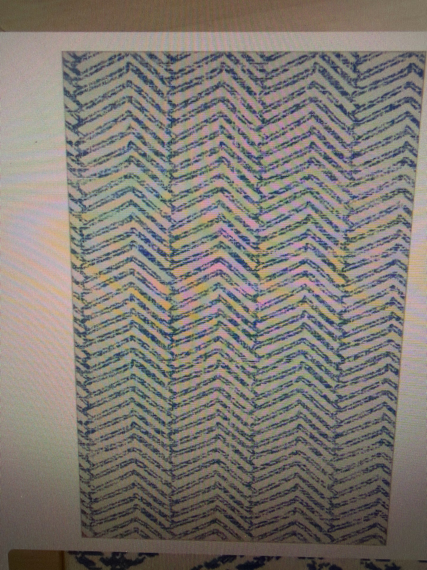 Revel Washable 9 x 12 Blue/White Geometric Rug