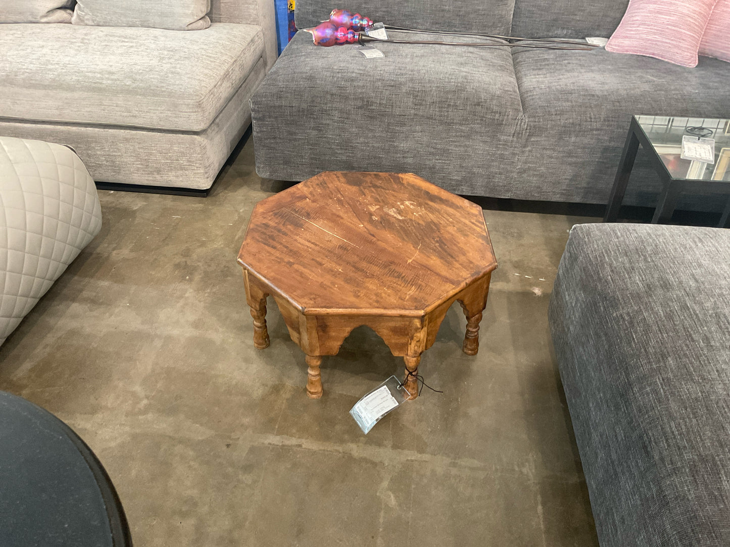 Morrocan Octagon Accent Table, Low Height -  23"D x 11"H