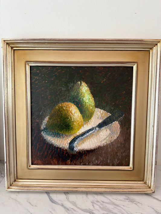 Sign/Orig. William Klem- Pear in Silver Leaf Frame 17"sq