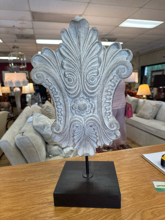 PAIR -  Architectural Sculpture Plaster on Wood Base 21"