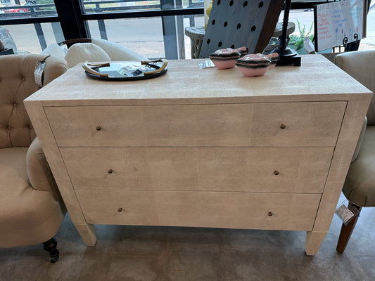 Interlude Faux Shagreen 3 Drawer Chest