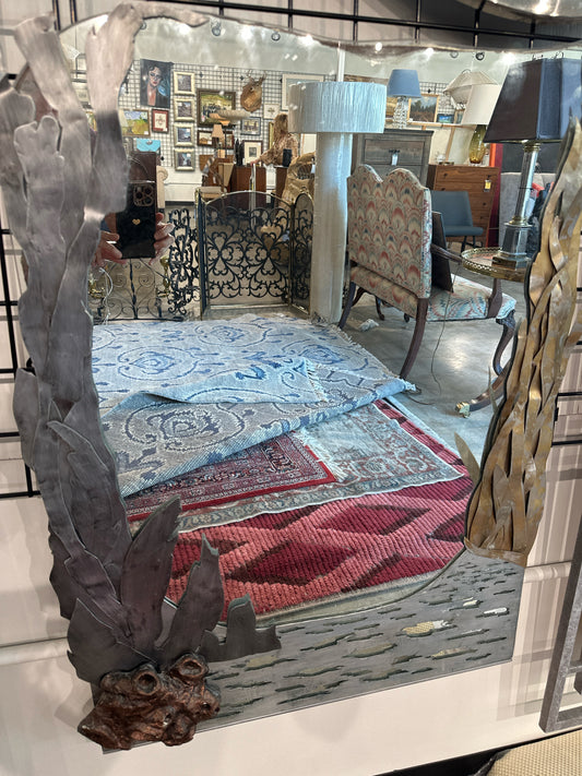 Custom Applied Metal Silver/Gold Sea Shapes/Seaweed Edge 26w X 34h