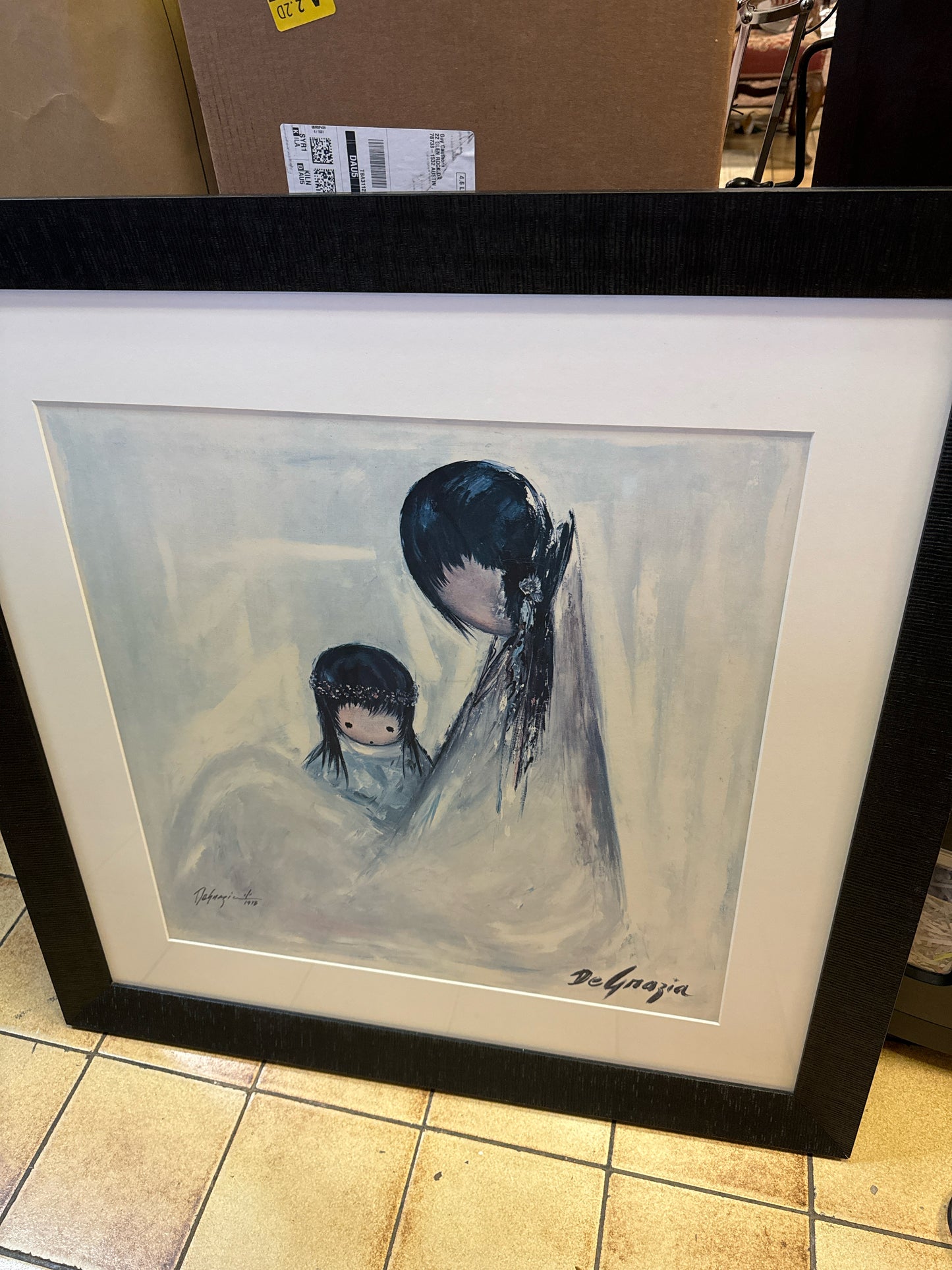 Signed/Numbered Print of Mother & Child by DeGrazia 35" x 36"