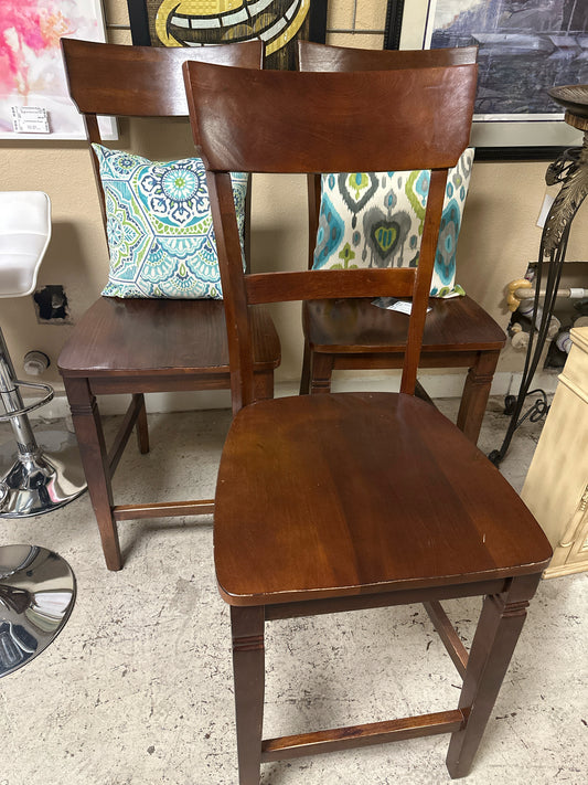 SET of 3 Wood Barstools
