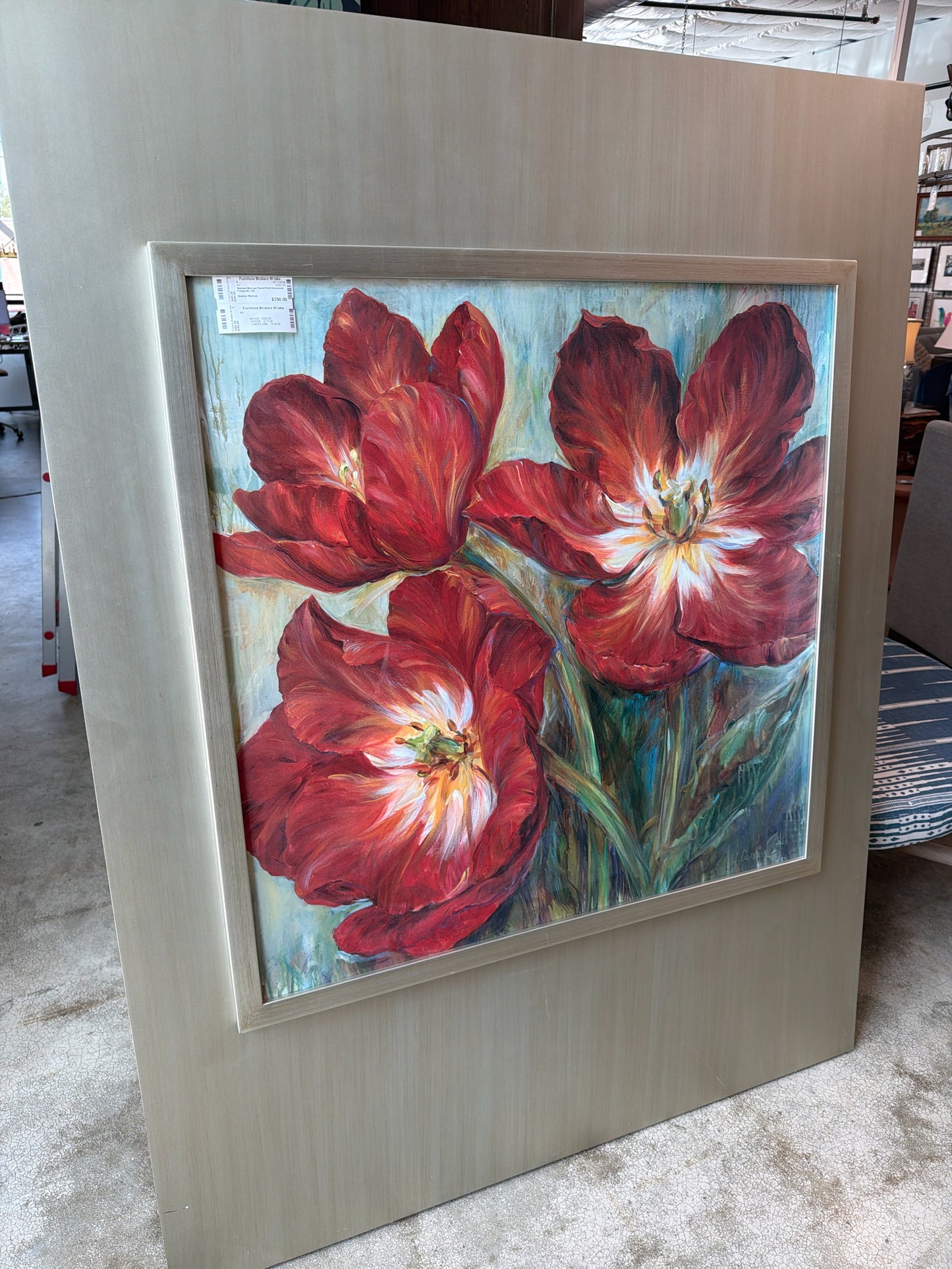 Neiman Marcus Floral Print Oversized Frame 46 x 63