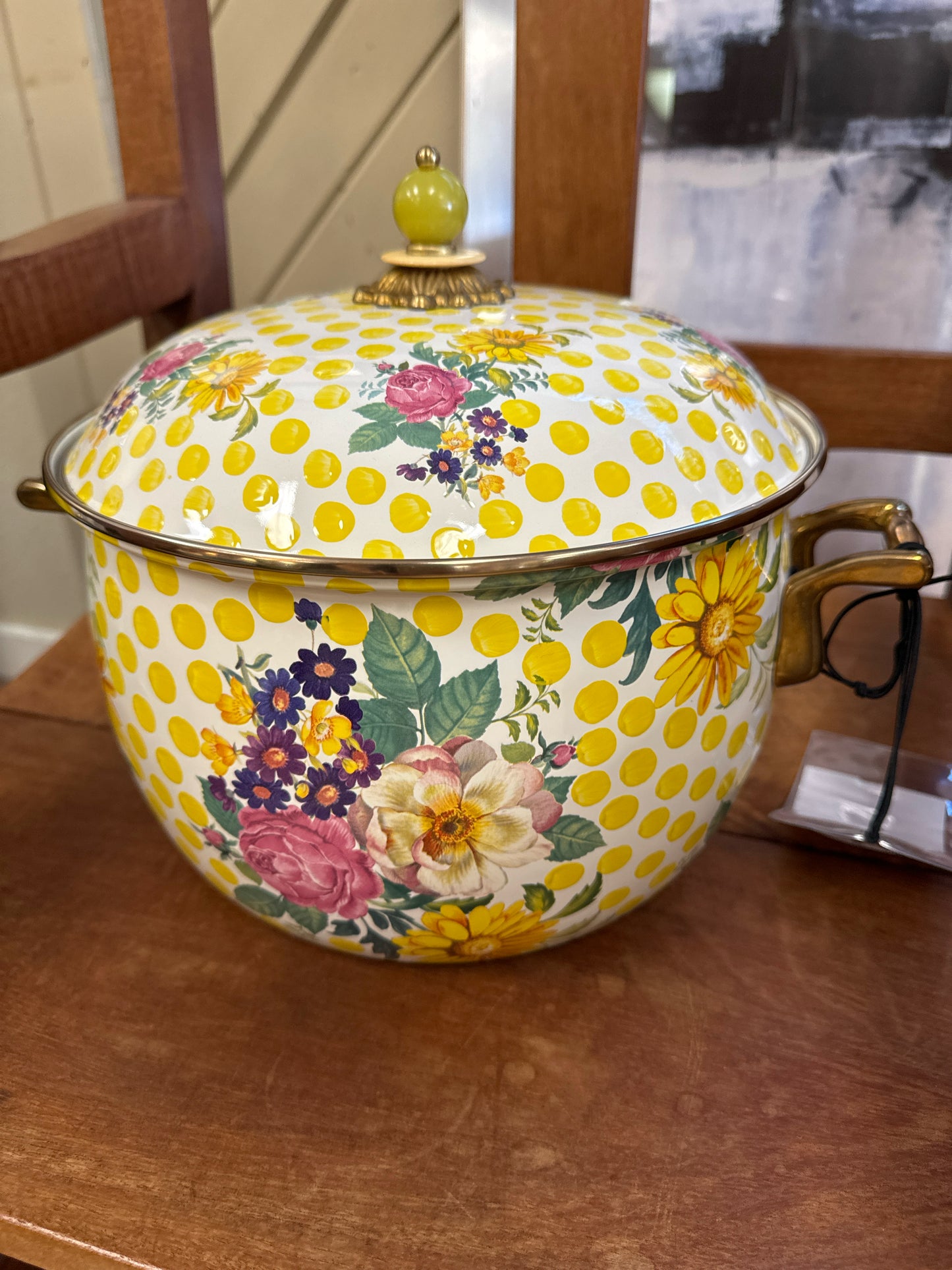 MacKenzie-Childs Enamel Buttercup Stock Pot with Lid