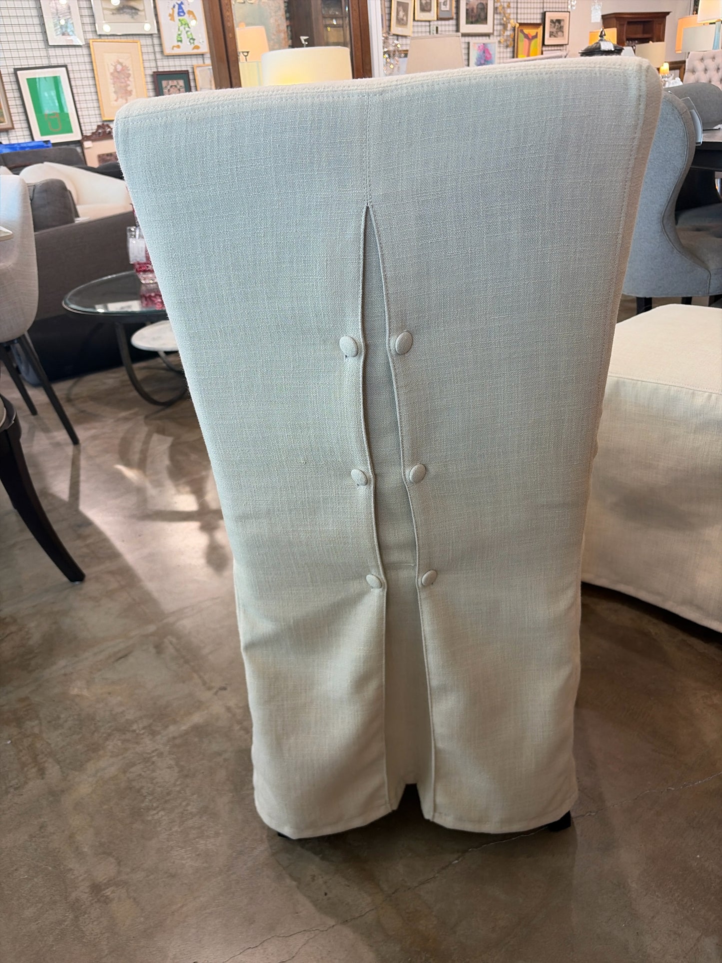 Pair Safavieh Suzie Slipcover Dining Chair in Beige