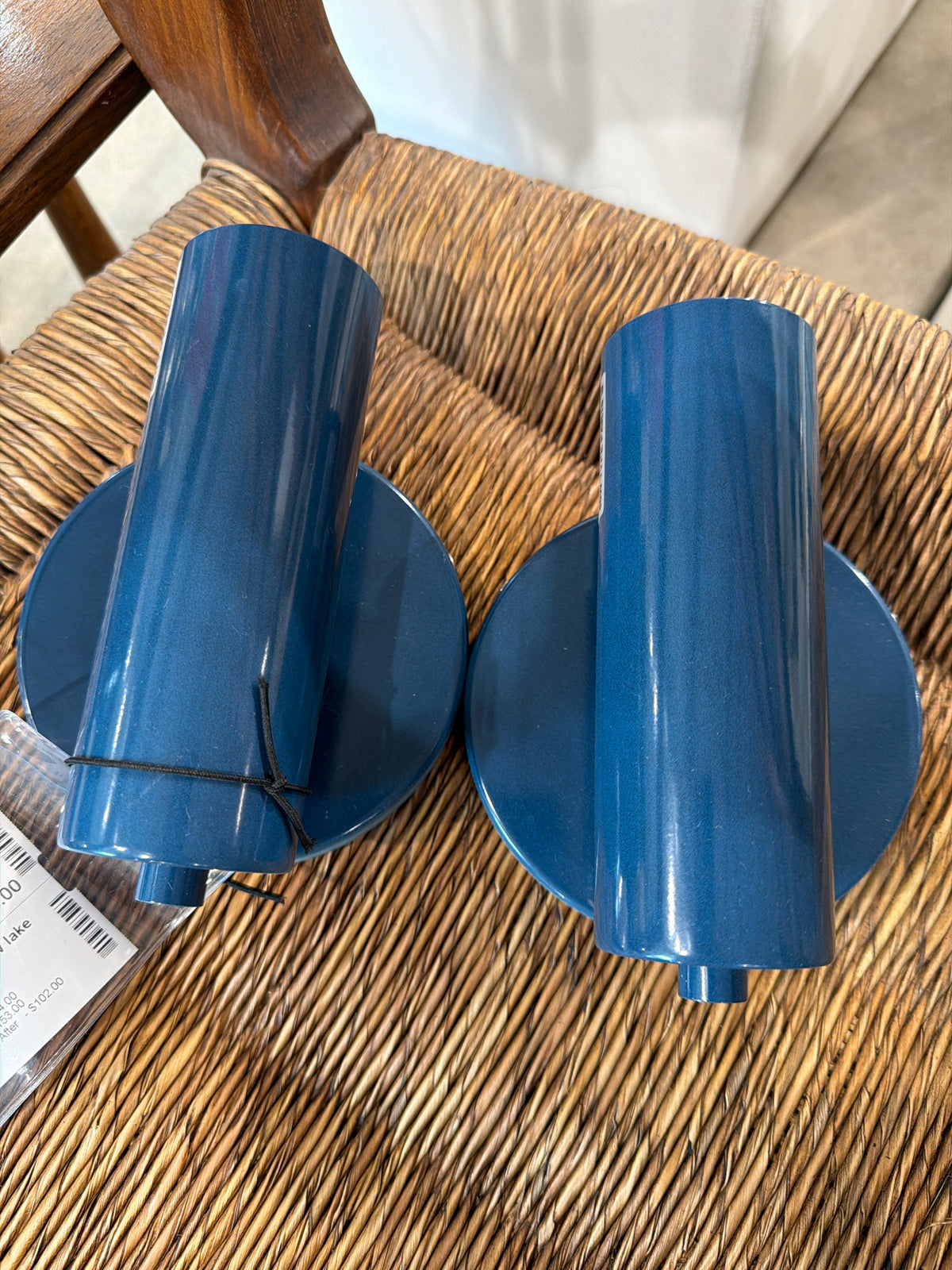 Dutton Brown, PAIR Cylinder Wall Sconce - Slate Blue