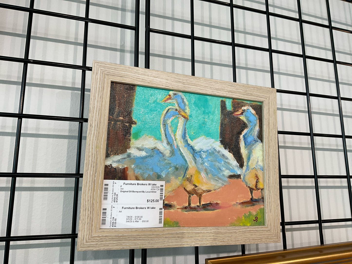 Original Oil Barnyard By Local Artist