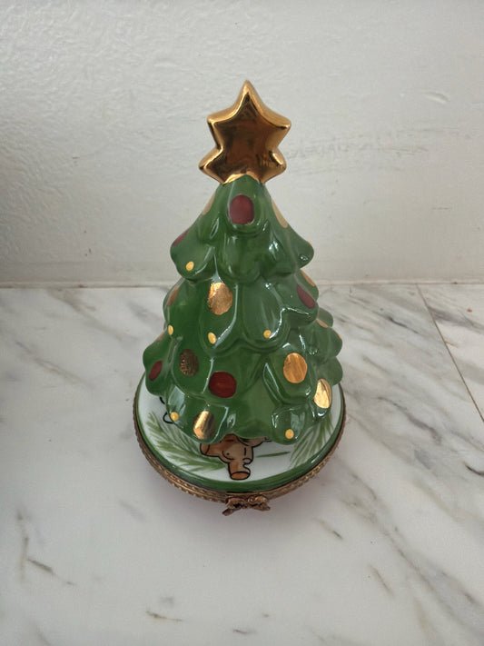 Limgoes Christmas Tree w/ Red Base Trinket Box in Box