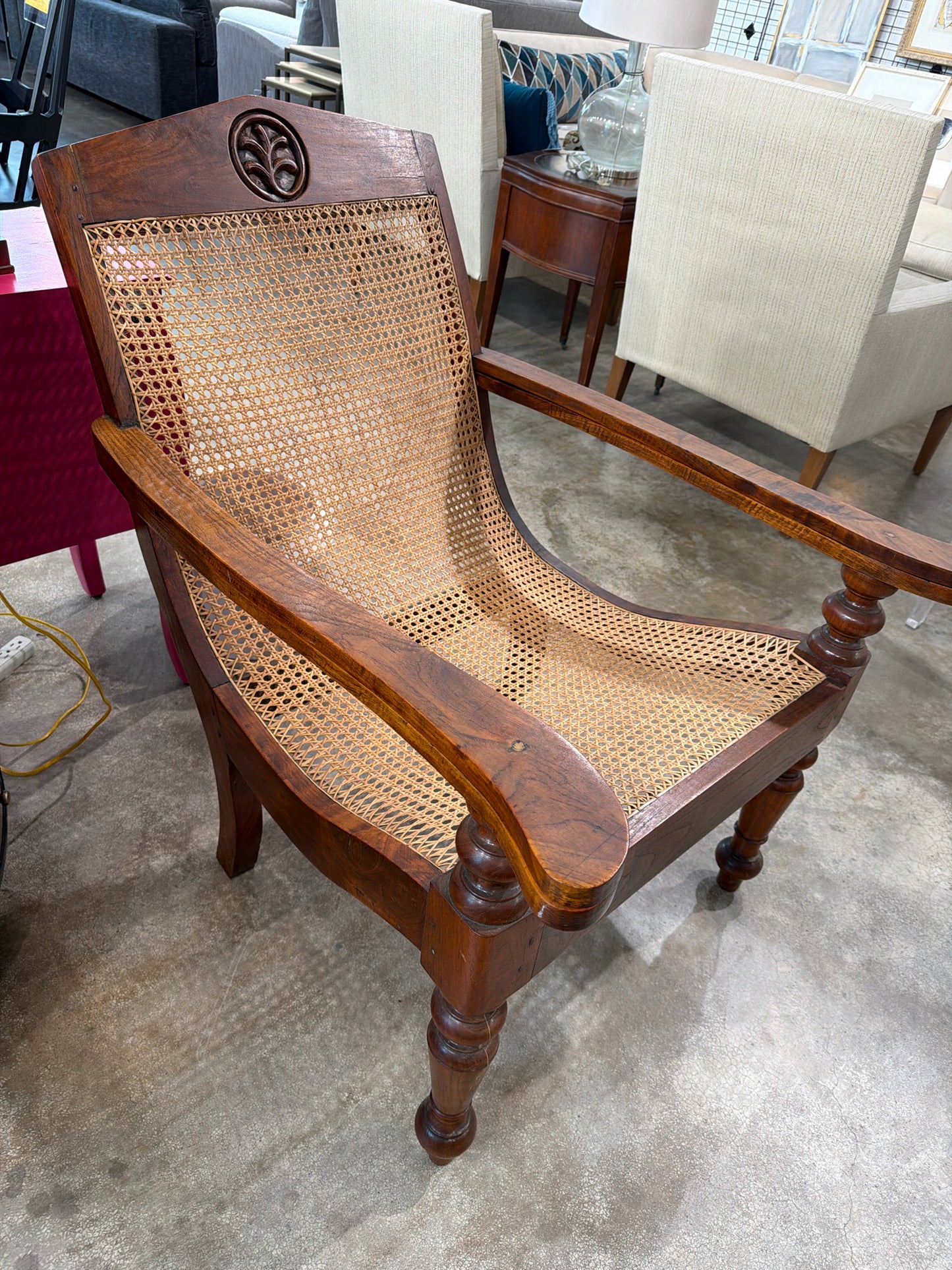 Antique Plantation Chair- (Recently Re-Caned)