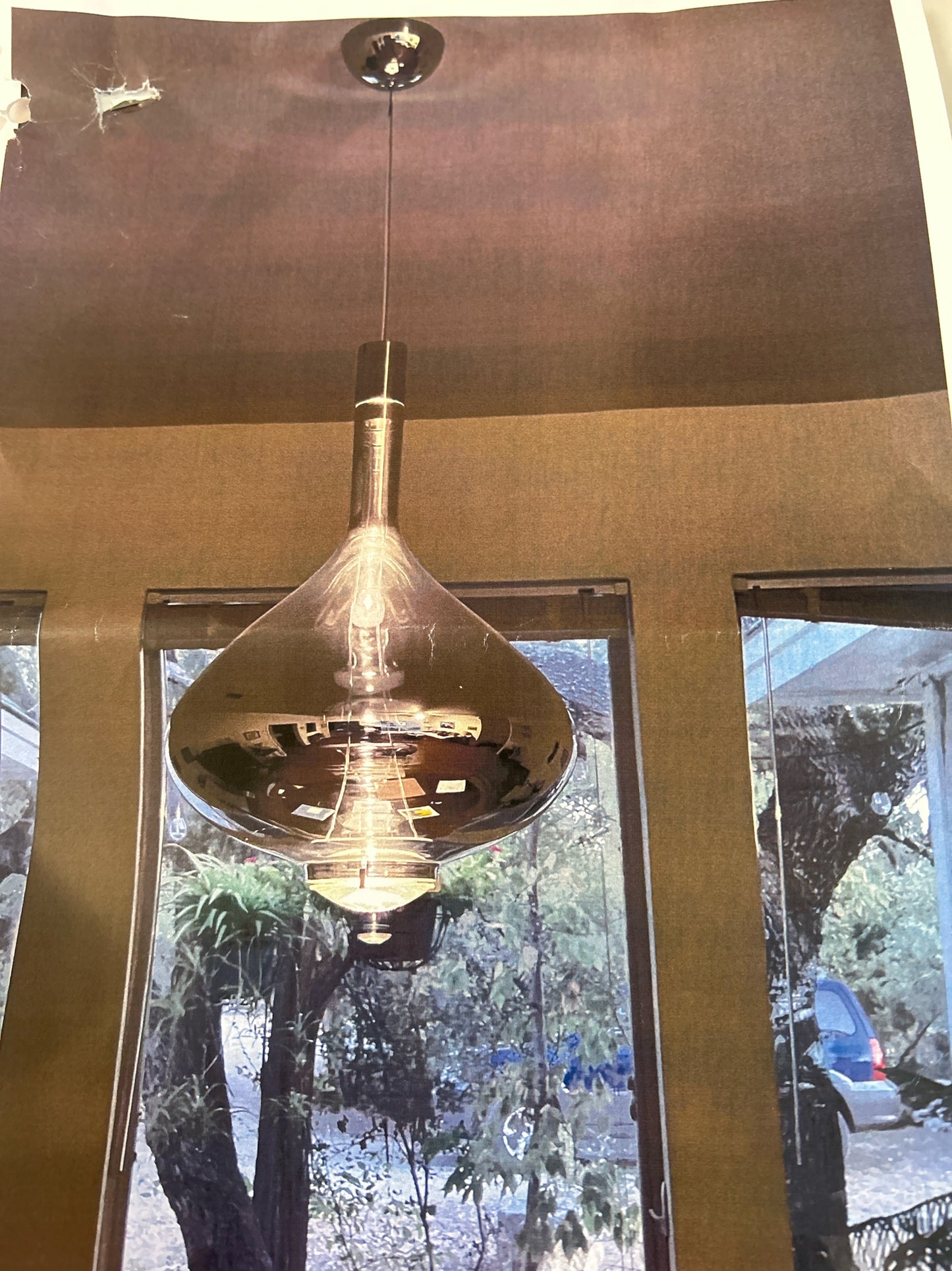 Large LED Handblown Italian Glass Pendant