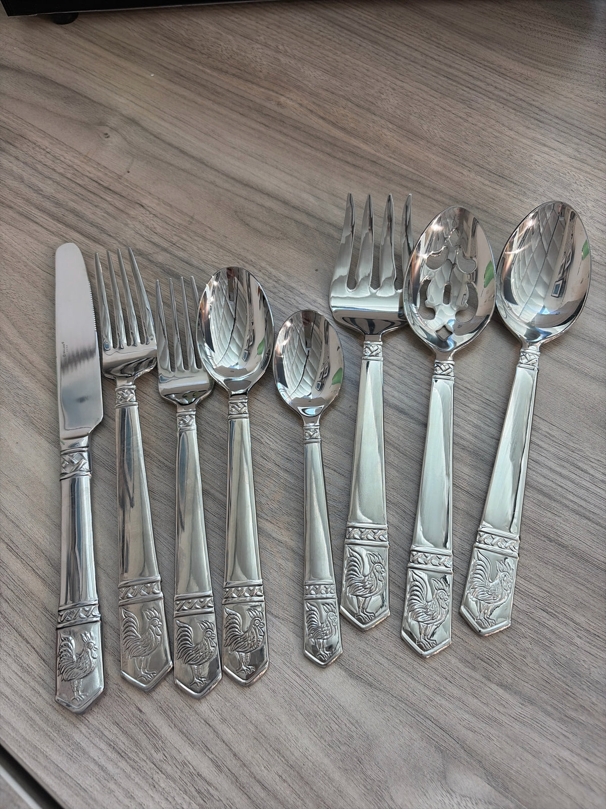 Vintage Wallace Rooster Stainless Steel Flatware (43 Pieces)