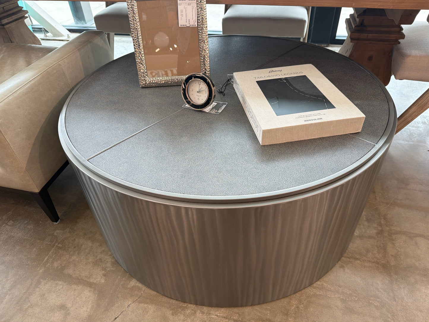 Custom Kolkka Large Round Metal Coffee Table (orig. 7k) 43.5d X 20h