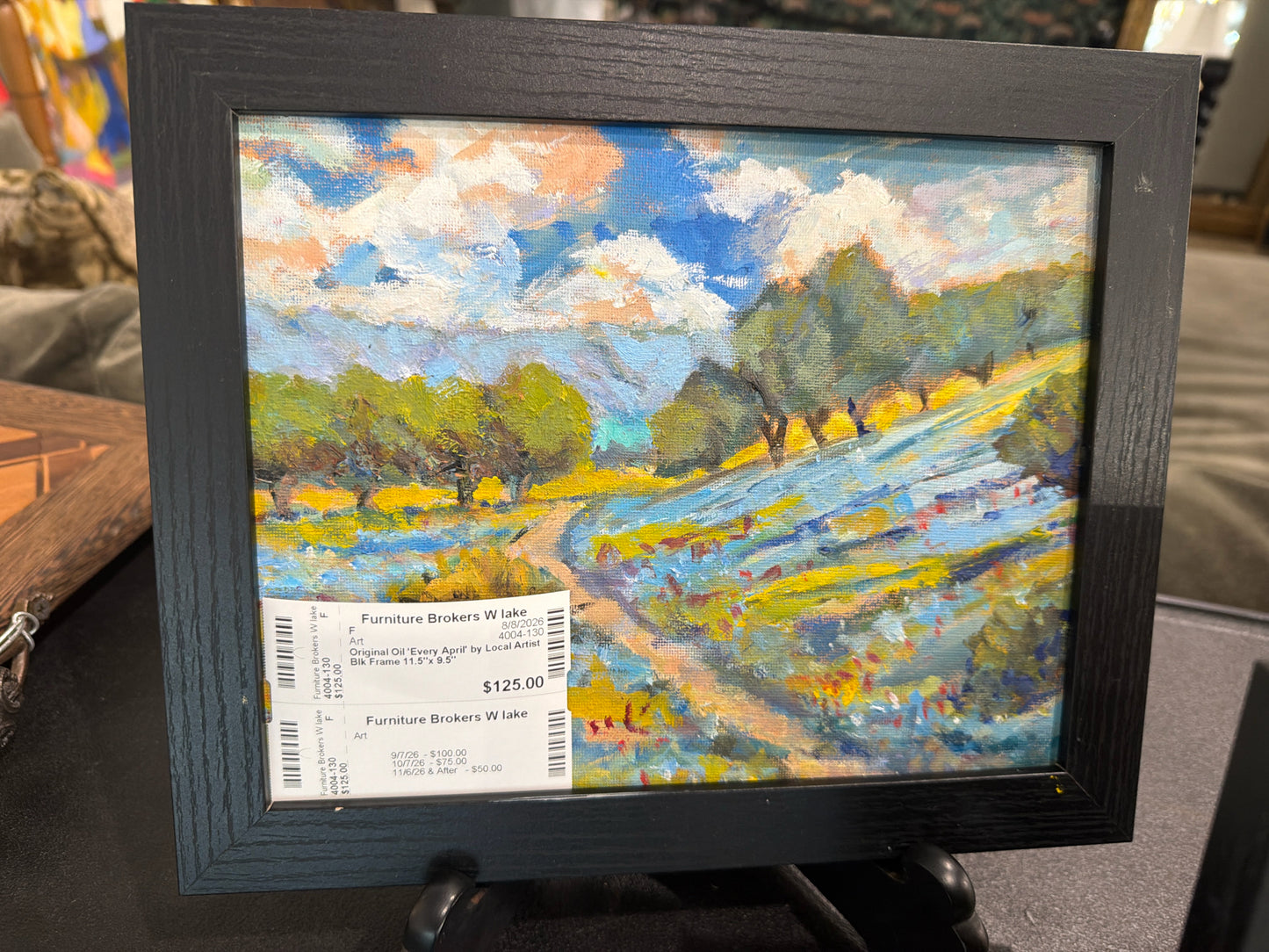 Original Oil 'Every April' by Local Artist Blk Frame 11.5"x 9.5"