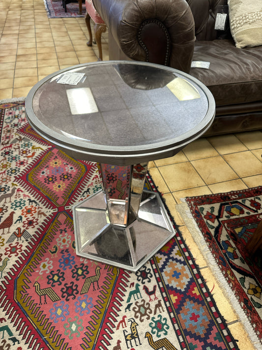 PB Silver/Mirrored Round Side Table