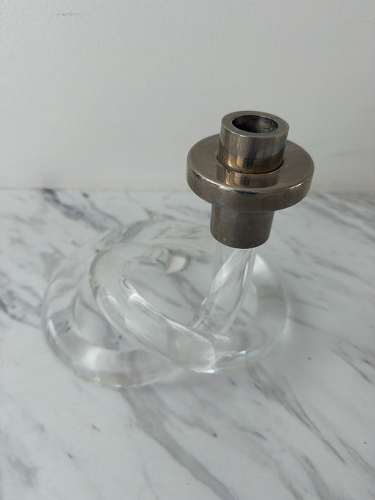 Vintage MCM "Dorothy Thorpe" Pretzel Lucite Candlestick