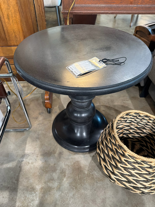 PB Round  Black Accent Side Table 24"w X 24"h