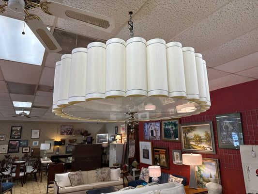 Global Views Fluted Pendant Nickel 46" Diam.