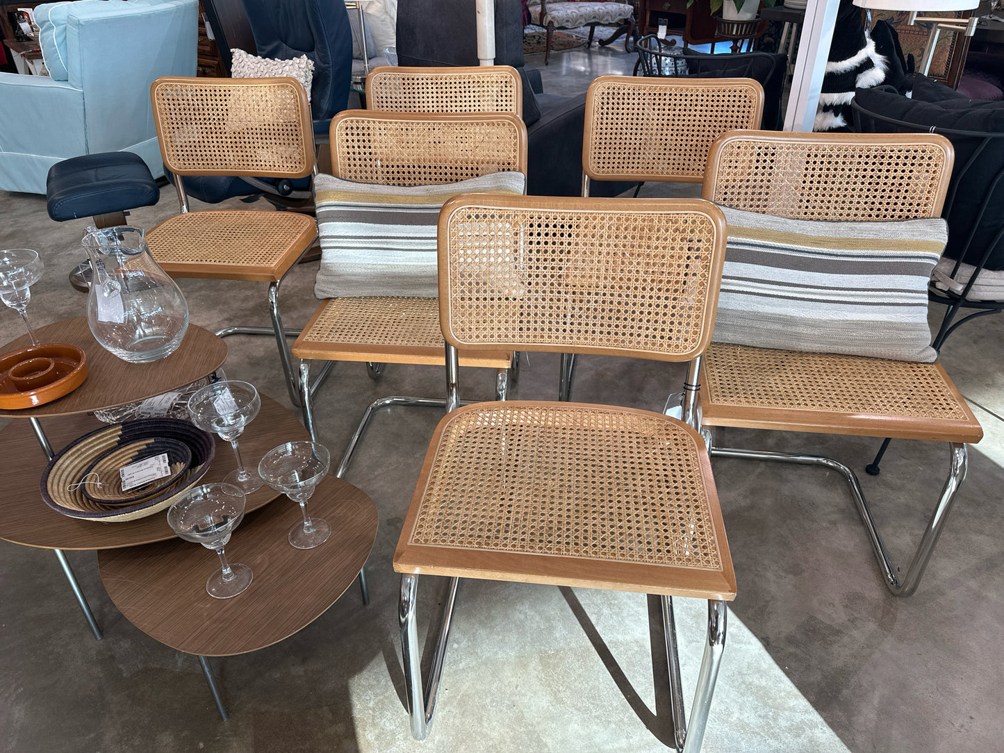 SET of 6 MCM Marcel Breuer Cane/Chrome Side Chairs