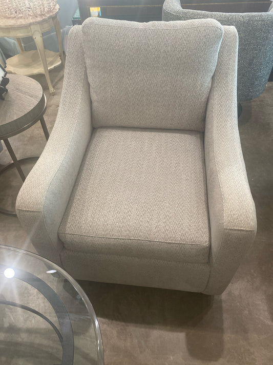 Cozy Life White/Gray Swivel Chair