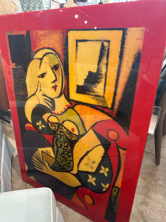 Picasso Reproduction on Fiberglass "Lady Reading" (33" x 45")