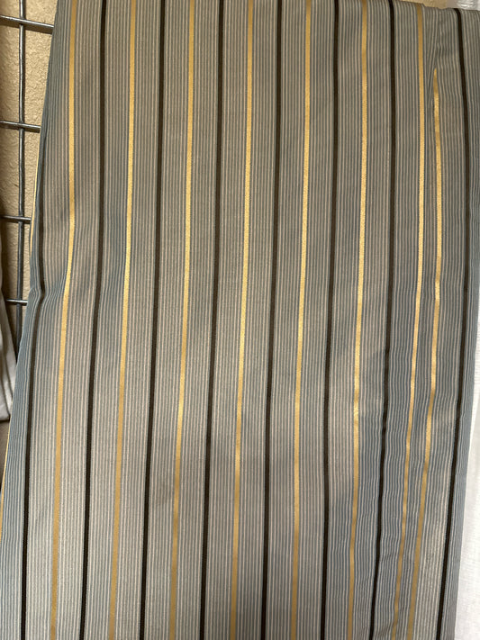 PAIR Pinch Pleat Striped Gold/Brown Draperies- 3' wide X 125" long