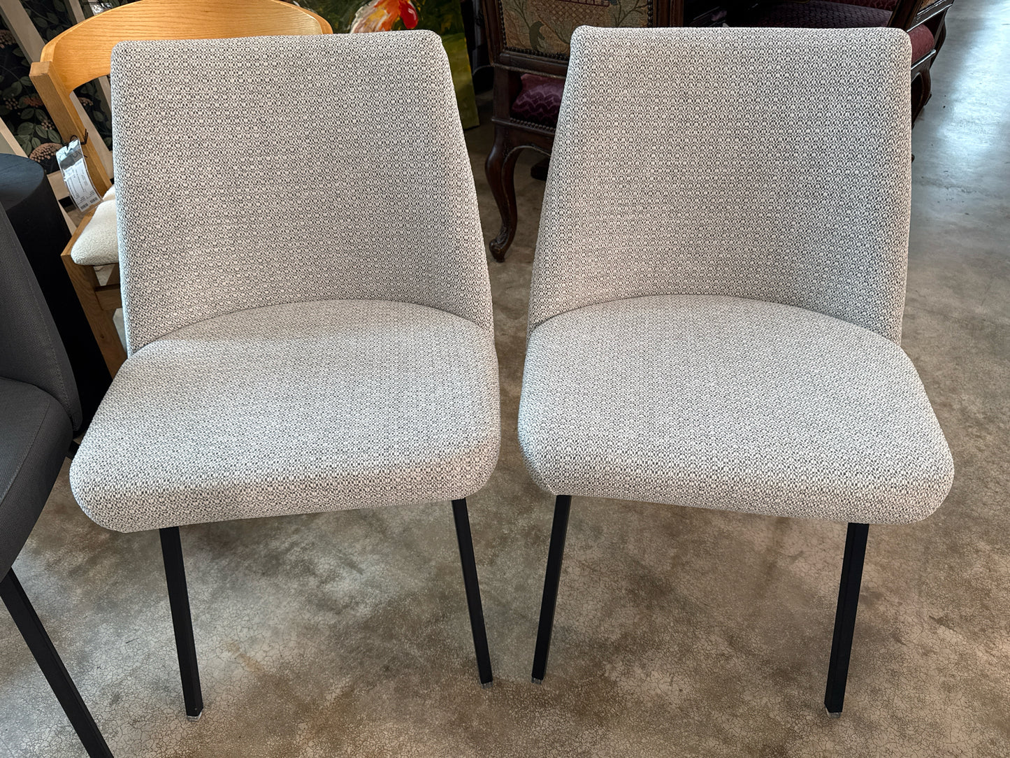 Pair of Trica Upholstered Dining Chairs - Neutral Colorway (New)