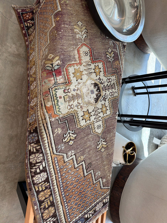Vintage Flatweave Rug, Oushak 54" x 32"