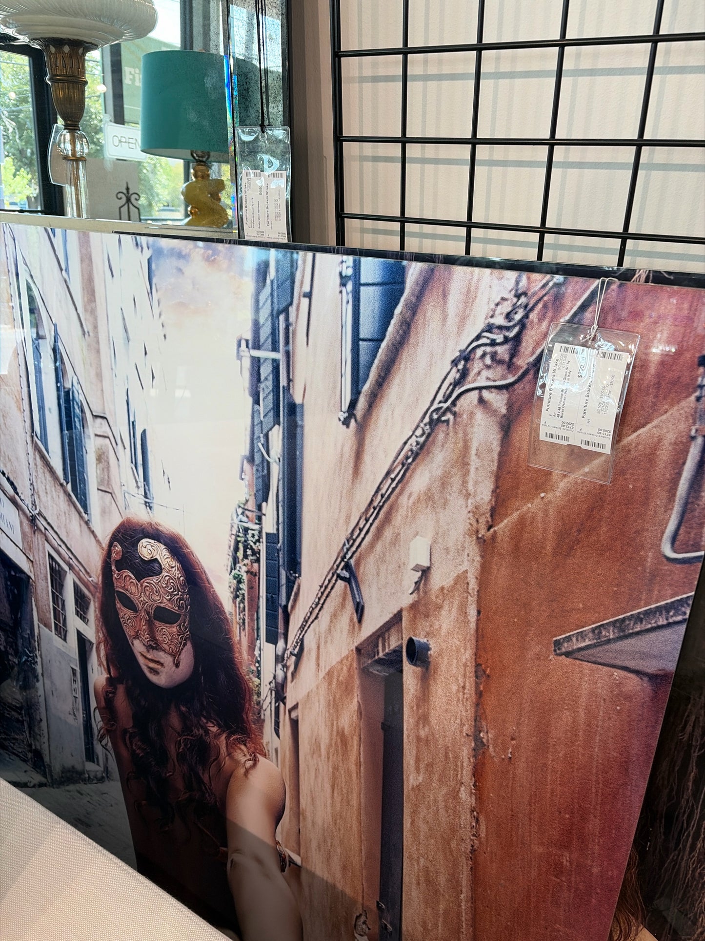 48 x 48 " Follow Me " to Glass Art by Murad Osman - Woman in Italy