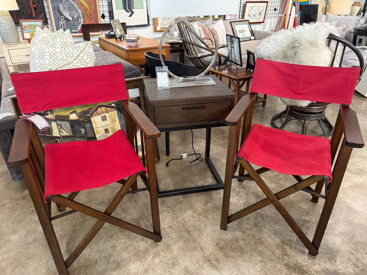 PAIR Vintage British Director Campaign Chairs